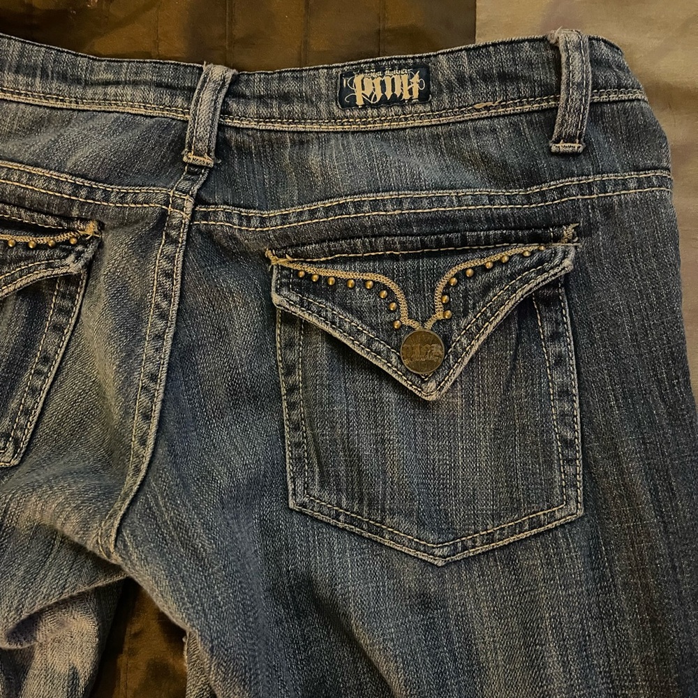 Blac Label Pink LOW RISE Denim Jeans with Embellished Pockets